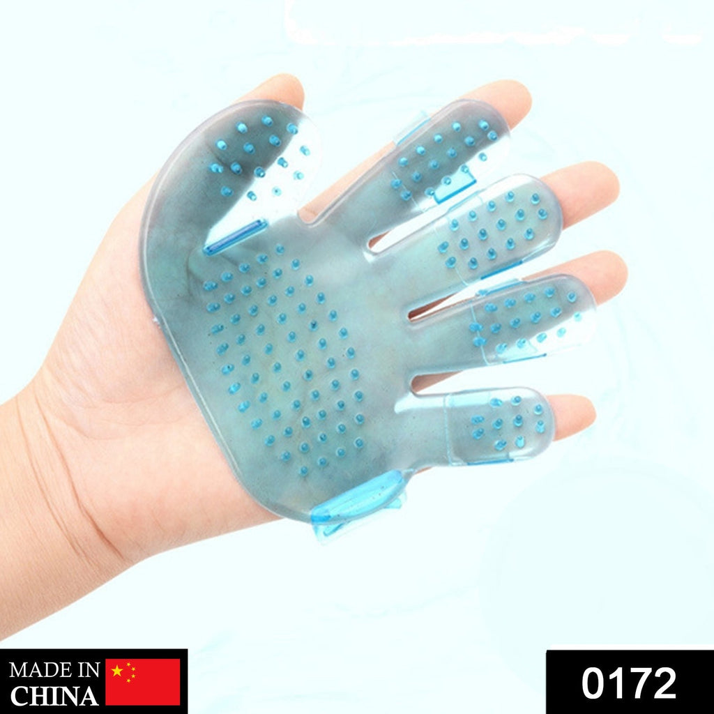 Palm grooming glove soft rubber tips detail