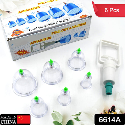 Draw cupping set showing all six graduated cups