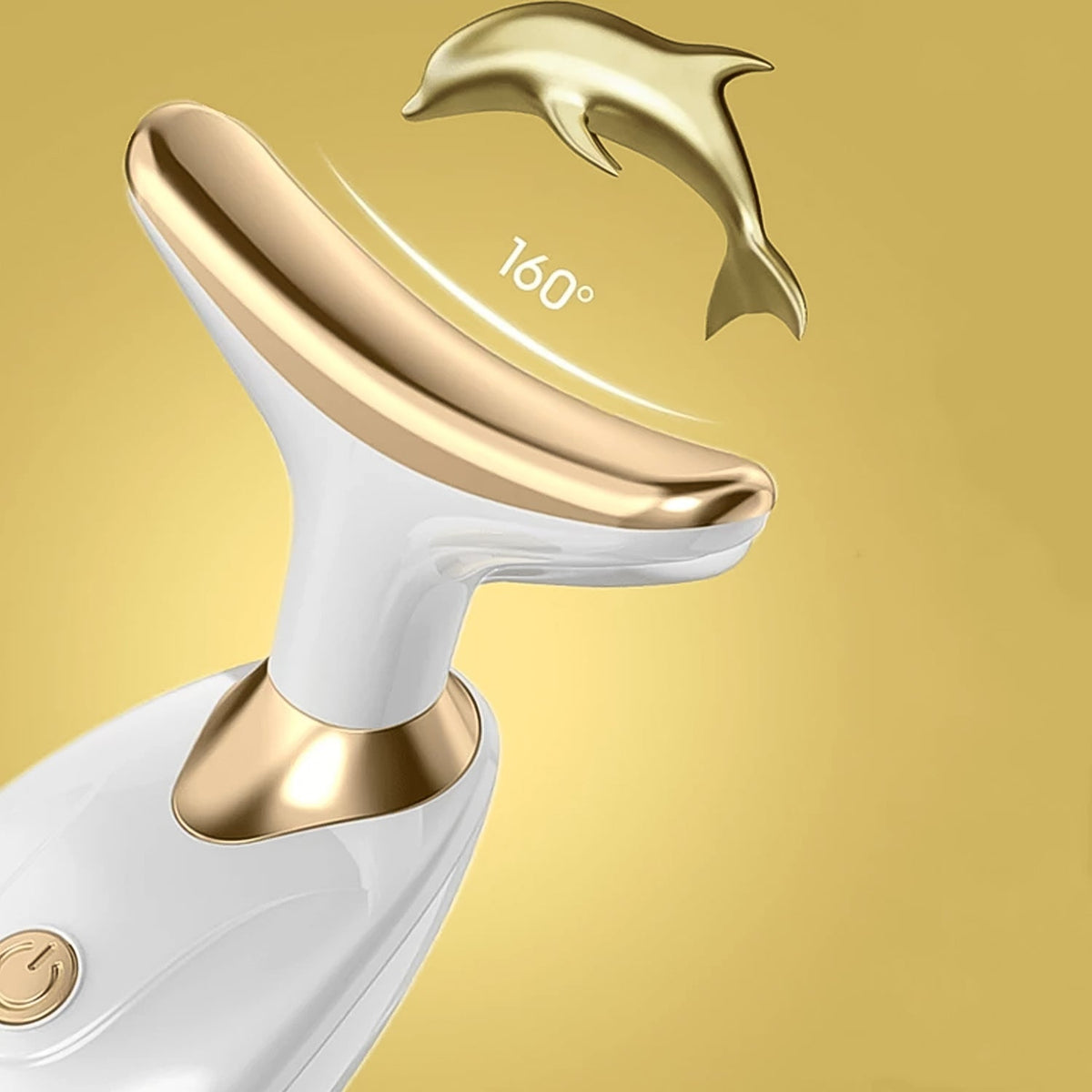 Contour massager in use along the neck