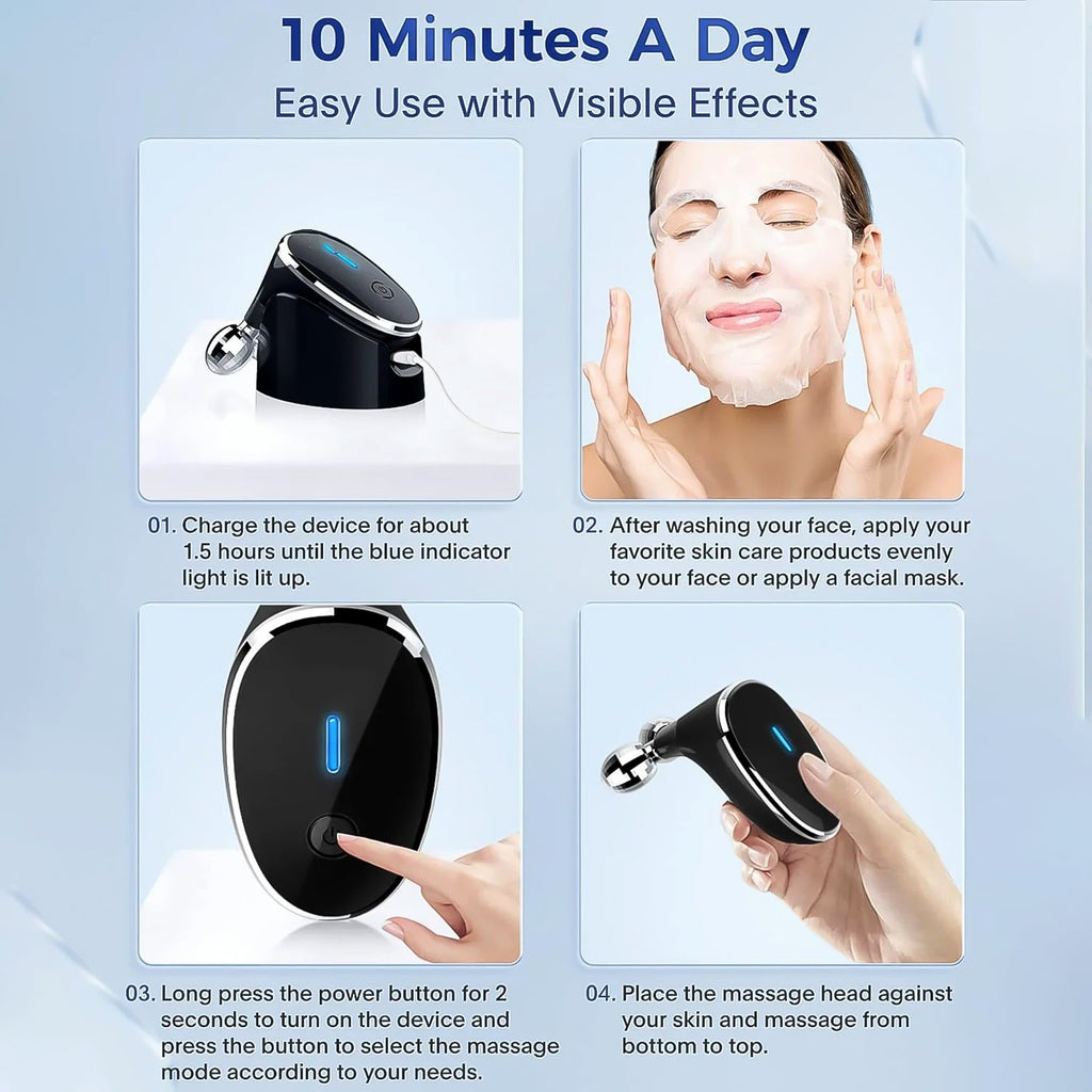 Lumen face massager shown at an angle