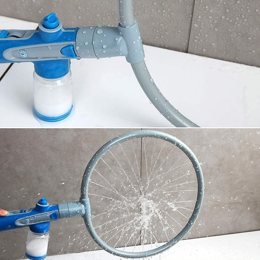 Rinse 360 sprayer being used to wash a dog