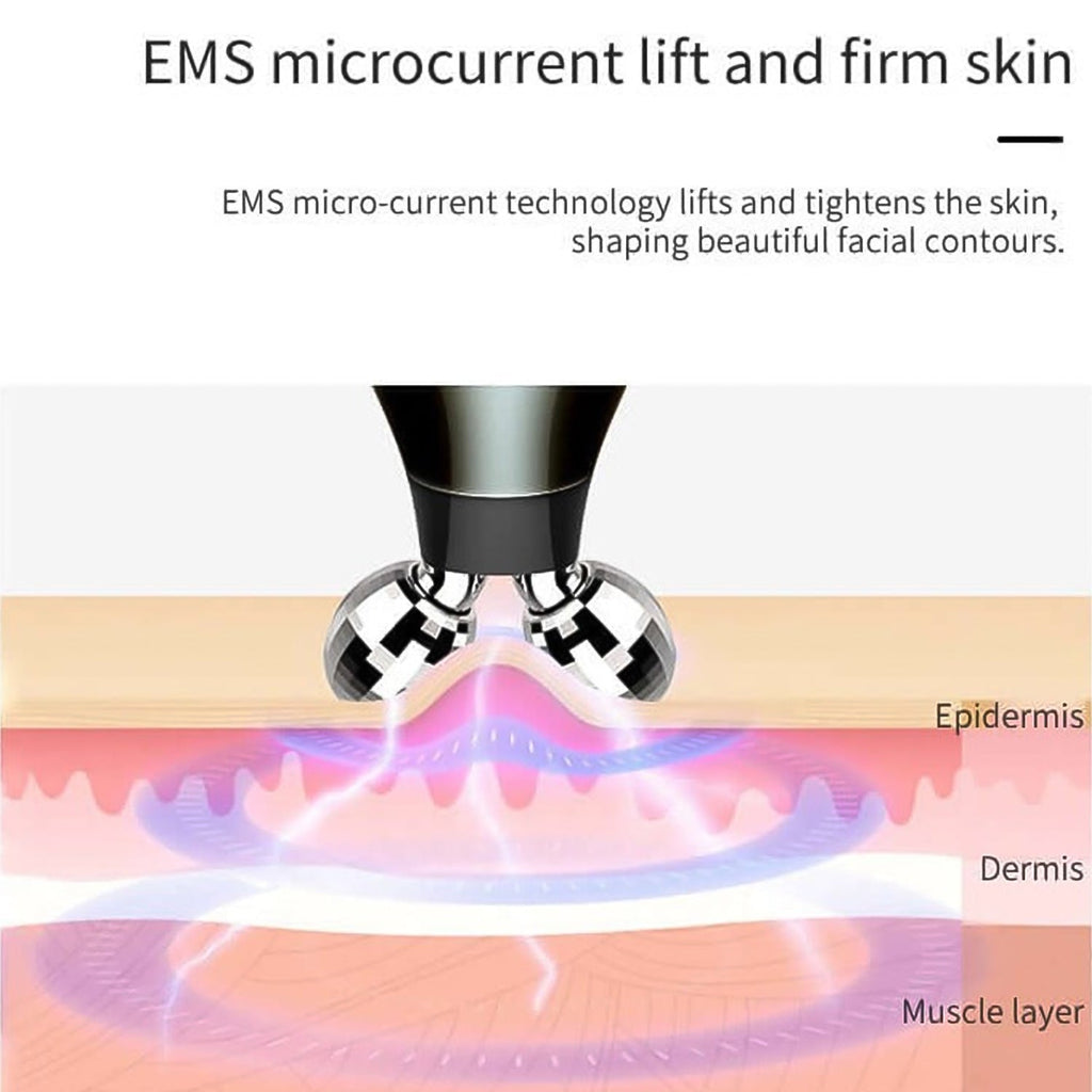 Lumen face massager being used along the jawline
