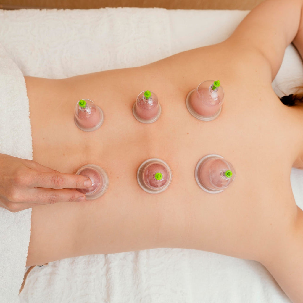 Draw cupping set in use