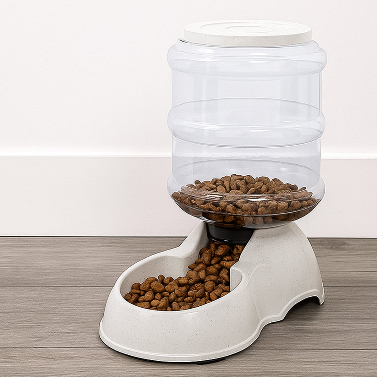 Nuvara Steady gravity pet food dispenser in white
