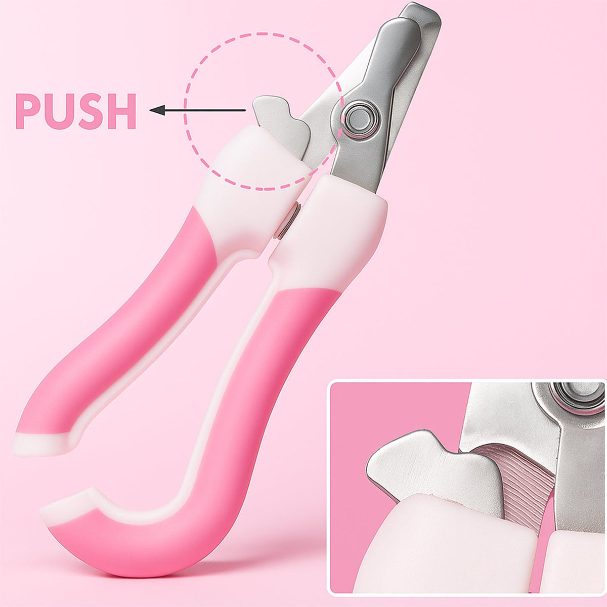 Trim pet nail clipper in use