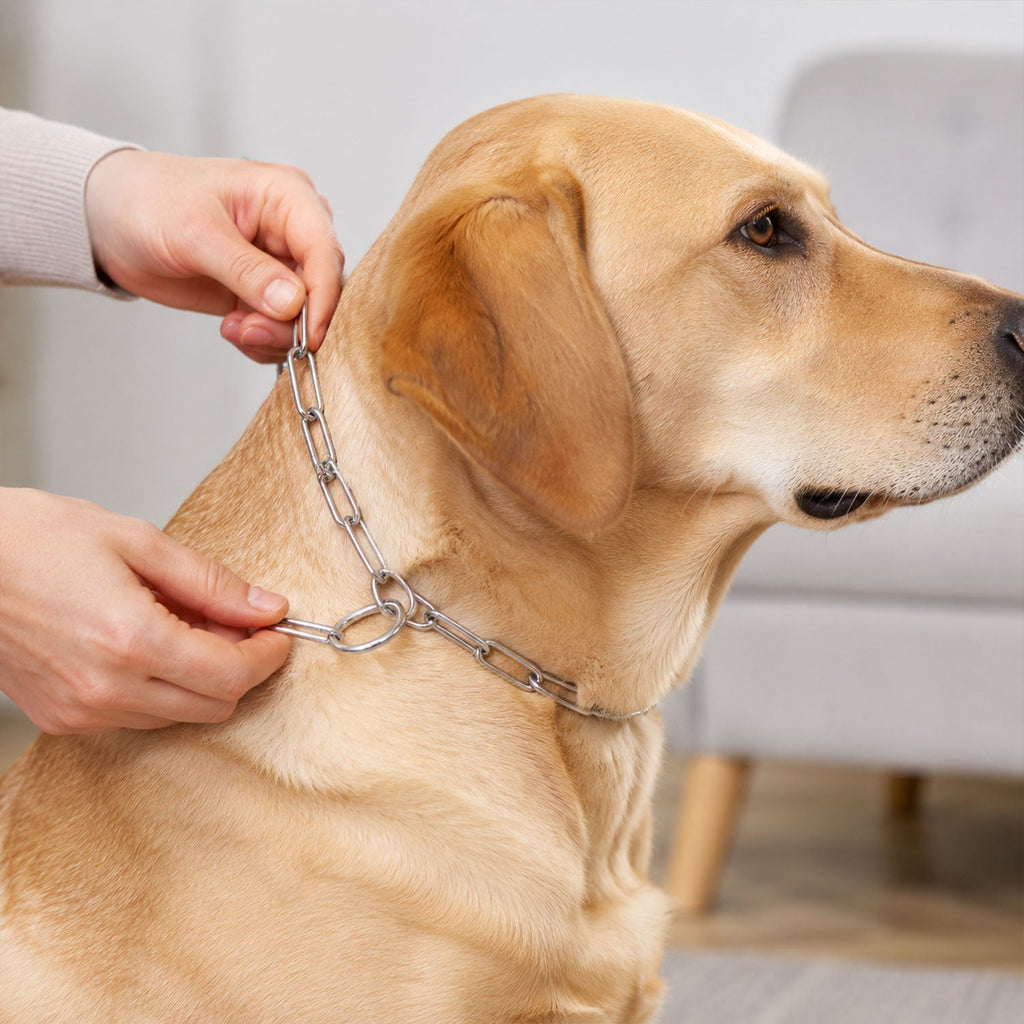 Anchor steel chain leash shown full length