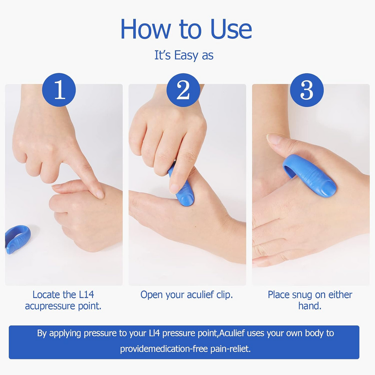 Press acupressure clip shown at an angle