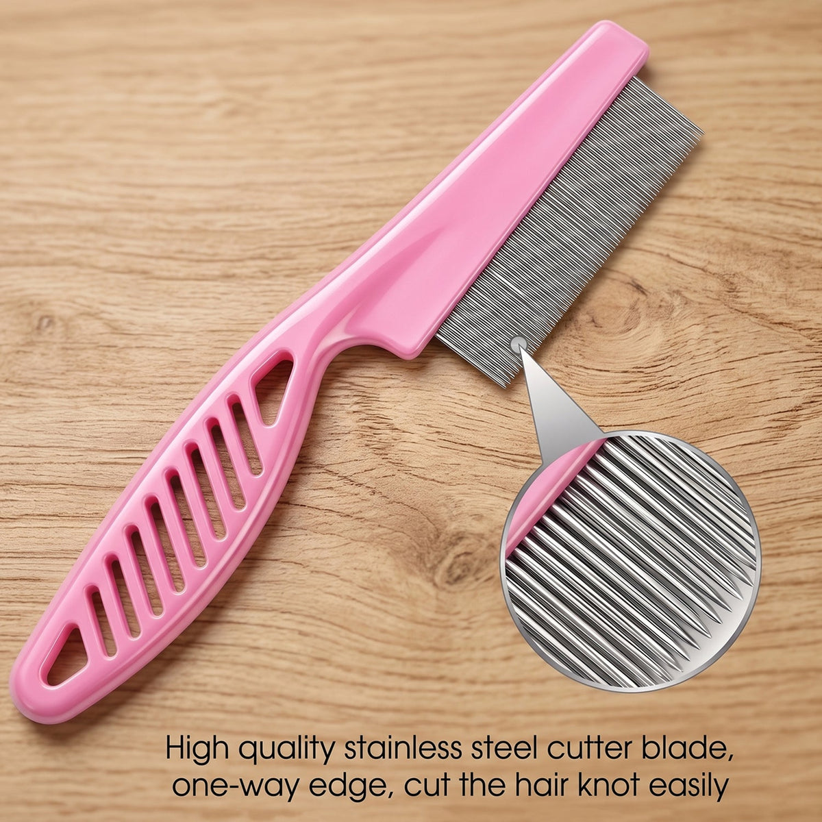 Comb deshedding tool teeth detail
