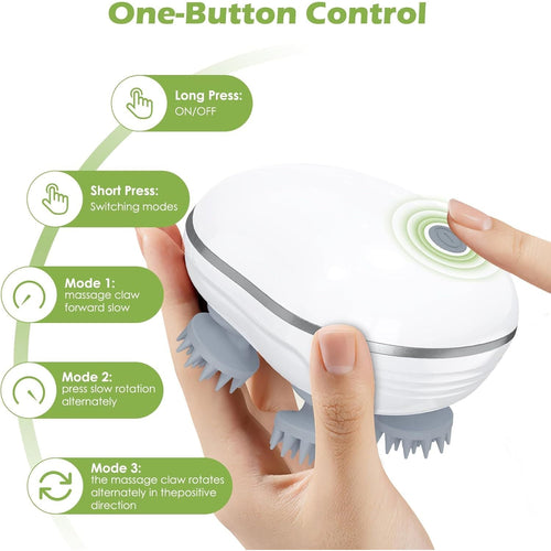 Halo scalp massager shown from the side with silicone bristles visible