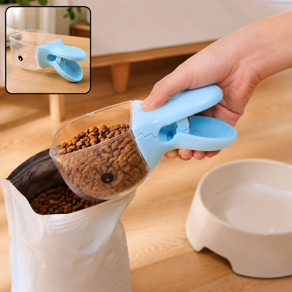 Nuvara Scoop 2-in-1 pet food scoop with integrated bag clip