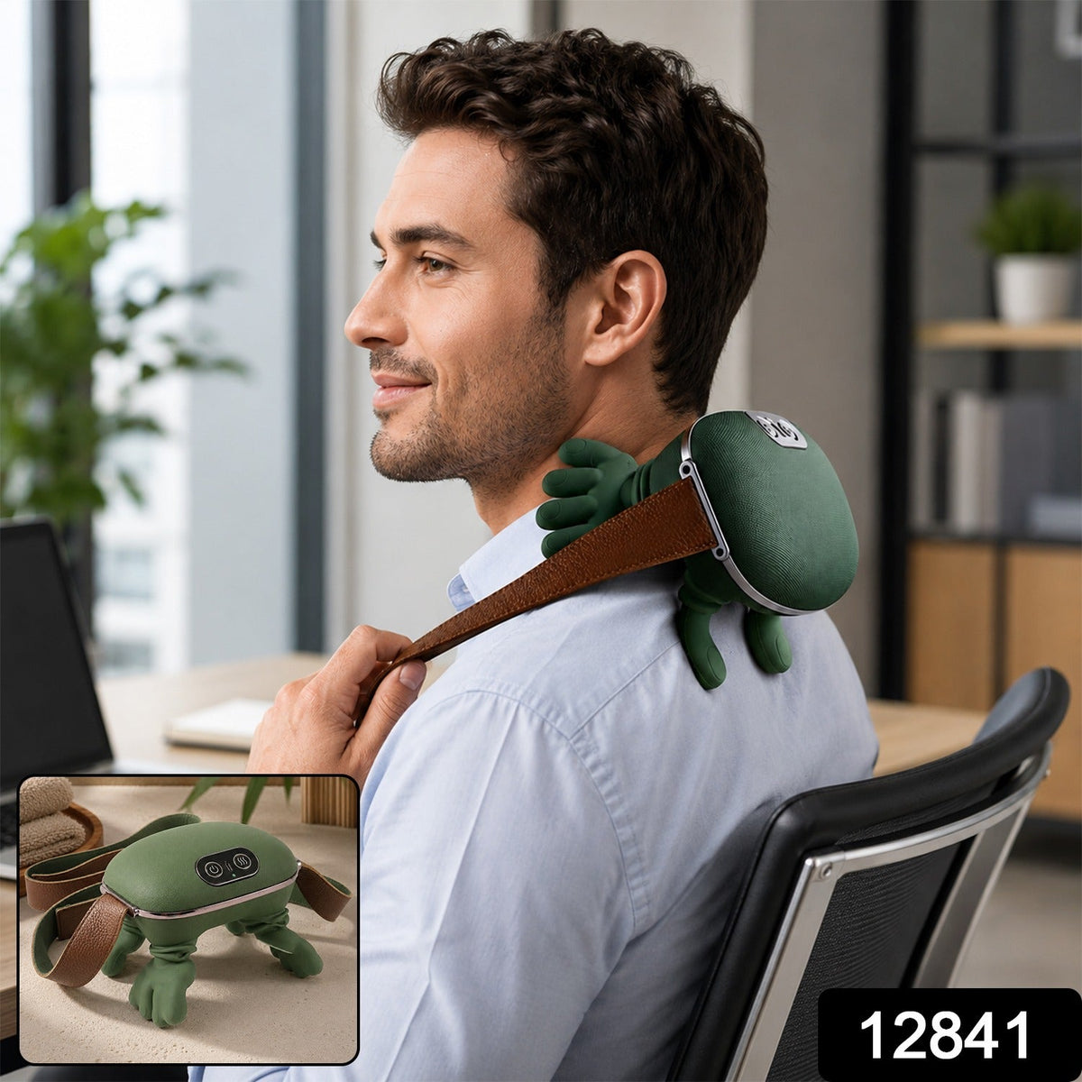 Drape Max massager worn over the shoulders