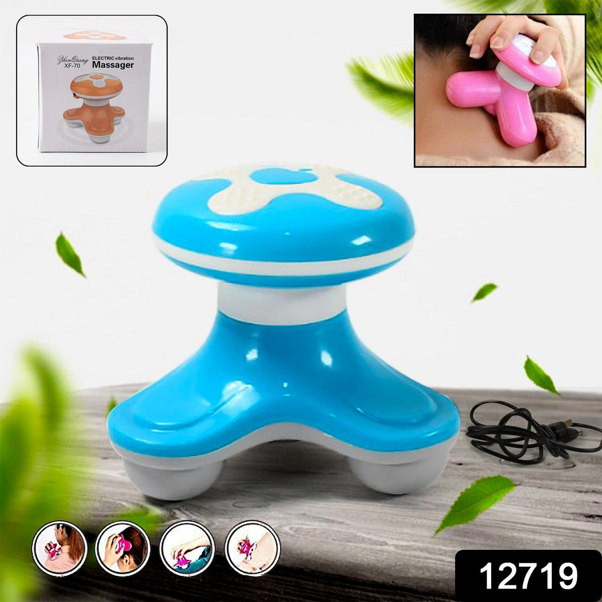 Pocket mini massager triangular ergonomic shape